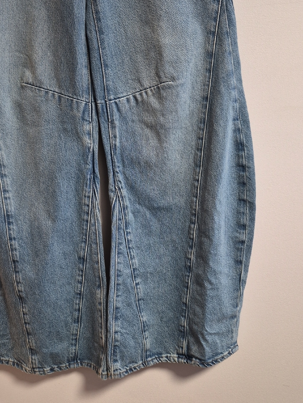 We The Free Wide Leg Flare Jeans in Light Blue Denim - Picture 8 of 9